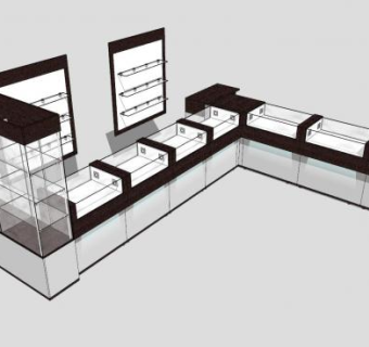 商场珠宝展柜SU模型下载_sketchup草图大师SKP模型