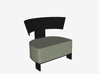 现代布质单人椅SU模型下载_sketchup草图大师SKP模型