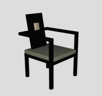 现代休闲布质单人椅SU模型下载_sketchup草图大师SKP模型