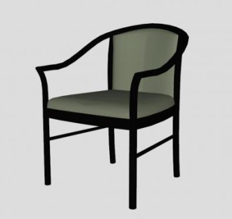 现代淡绿布质扶手椅SU模型下载_sketchup草图大师SKP模型