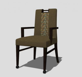 古典中式单人扶手椅子SU模型下载_sketchup草图大师SKP模型