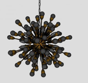 刺球吊灯SU模型下载_sketchup草图大师SKP模型