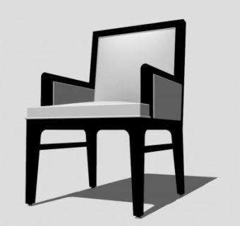 现代简约新中式扶手椅子SU模型下载_sketchup草图大师SKP模型