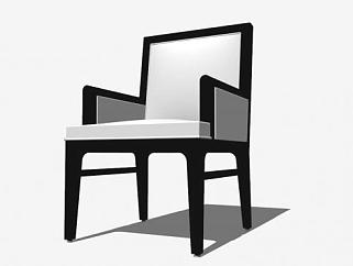 现代简约新中式扶手椅子SU模型下载_sketchup草图大师SKP模型