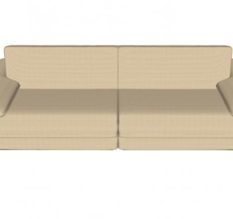 人造皮革沙发直沙发SU模型下载_sketchup草图大师SKP模型