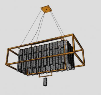 工业风格吊灯灯具SU模型下载_sketchup草图大师SKP模型