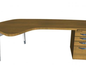 书桌办公桌SU模型下载_sketchup草图大师SKP模型