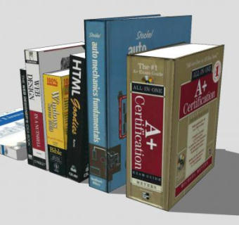 书本装饰书籍SU模型下载_sketchup草图大师SKP模型