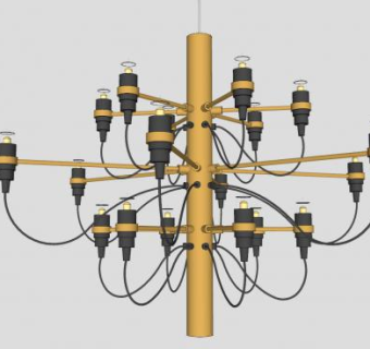 蜡烛欧式吊灯灯具SU模型下载_sketchup草图大师SKP模型