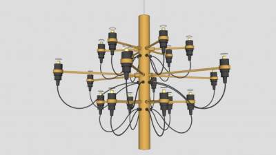 蜡烛欧式吊灯灯具SU模型下载_sketchup草图大师SKP模型