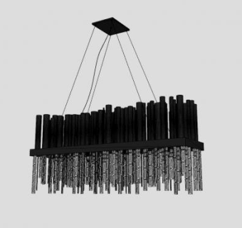 装饰排形吊灯SU模型下载_sketchup草图大师SKP模型