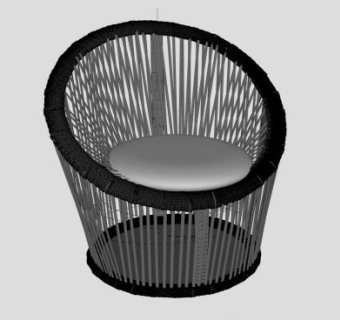 藤椅坐凳椅子凳子SU模型下载_sketchup草图大师SKP模型