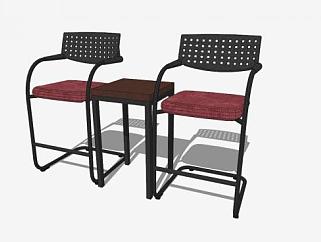 现代中式创意扶手椅一对SU模型下载_sketchup草图大师...