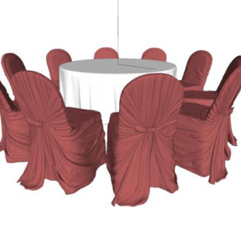 婚礼宴席宴会桌SU模型下载_sketchup草图大师SKP模型