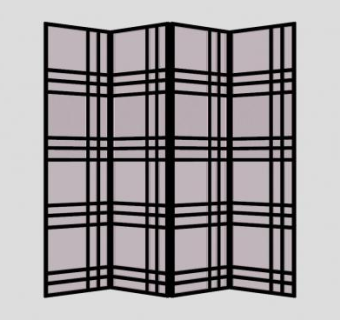 隔断屏风家具摆件SU模型下载_sketchup草图大师SKP模型