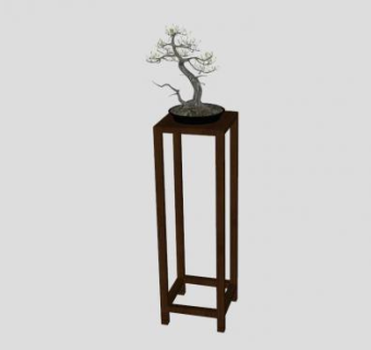 中式植物盆栽SU模型下载_sketchup草图大师SKP模型