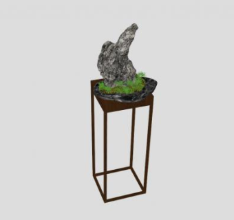 中式风格植物盆栽SU模型下载_sketchup草图大师SKP模型