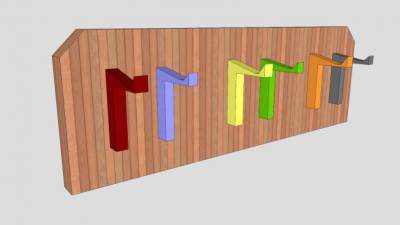 儿童彩色挂钩SU模型下载_sketchup草图大师SKP模型