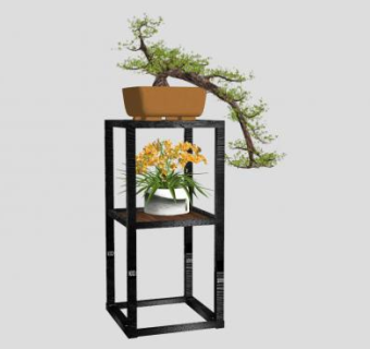 新中式盆栽SU模型下载_sketchup草图大师SKP模型