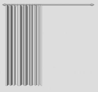 浅黄色窗帘SU模型下载_sketchup草图大师SKP模型