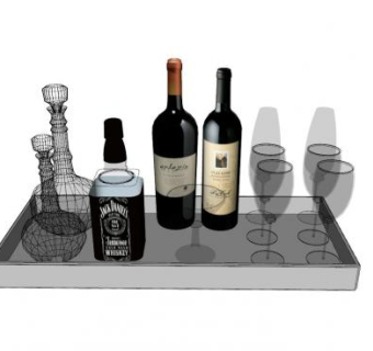 葡萄酒红酒酒瓯酒杯SU模型下载_sketchup草图大师SKP模型