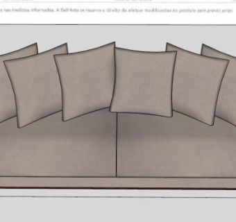 现代布艺双人座沙发SU模型下载_sketchup草图大师SKP模型