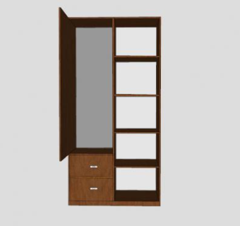 简单木质小衣柜SU模型下载_sketchup草图大师SKP模型