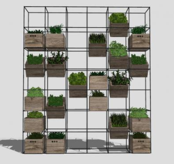 盆栽植物架花架SU模型下载_sketchup草图大师SKP模型