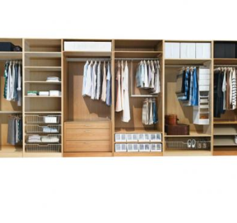 开放式木质衣橱衣柜SU模型下载_sketchup草图大师SKP模型