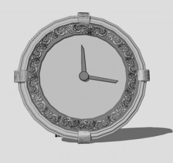 欧式简易装饰时钟挂钟SU模型下载_sketchup草图大师SKP模型