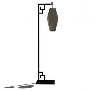 中式家具落地灯SU模型下载_sketchup草图大师SKP模型