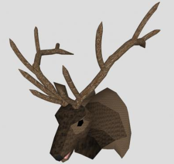 墙饰鹿头装饰SU模型下载_sketchup草图大师SKP模型