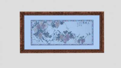 木质包边相框画装饰画SU模型下载_sketchup草图大师SKP模型