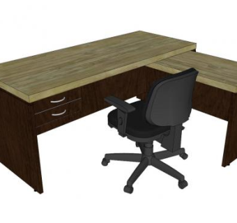 书桌办公桌椅SU模型下载_sketchup草图大师SKP模型