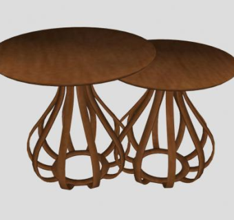 艺术坐凳桌子SU模型下载_sketchup草图大师SKP模型