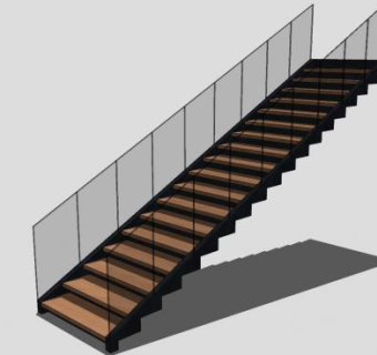 扶手楼梯步梯SU模型下载_sketchup草图大师SKP模型