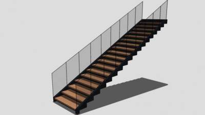 扶手楼梯步梯SU模型下载_sketchup草图大师SKP模型