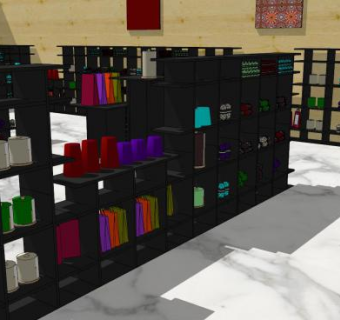 储存柜货物架SU模型下载_sketchup草图大师SKP模型