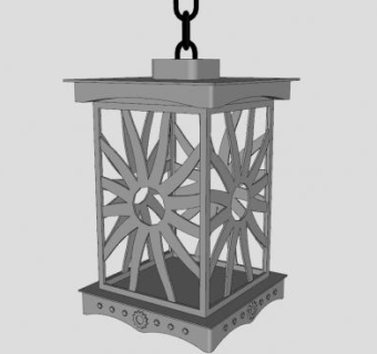 欧式精美铁链装饰吊灯SU模型下载_sketchup草图大师SKP模型