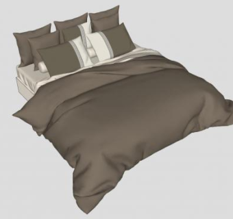 极简简约北欧风格床具sketchup模型下载_sketchup草图大师SKP模型