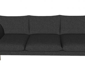 三人座位的现代布艺沙发家具SU模型下载_sketchup草图大师SKP模型