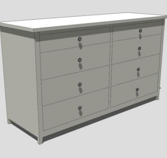 边桌柜抽屉柜SU模型下载_sketchup草图大师SKP模型