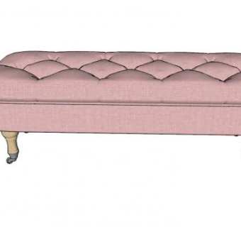 换鞋凳衣帽间常用家具长凳SU模型下载_sketchup草图大师SKP模型