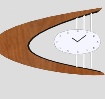 艺术时钟摆件SU模型下载_sketchup草图大师SKP模型