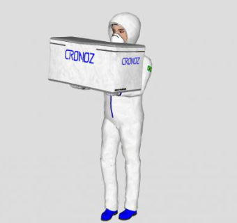 抱着箱子的制造业工人SU模型下载_sketchup草图大师SKP模型