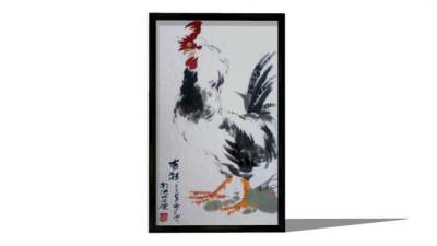 大公鸡挂画装饰画SU模型下载_sketchup草图大师SKP模型