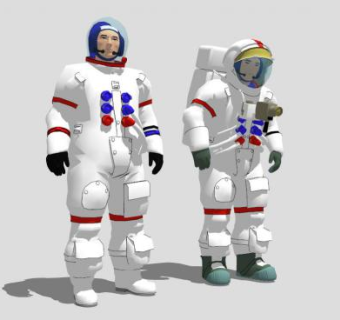 两个宇航员SU模型下载_sketchup草图大师SKP模型