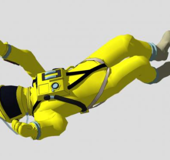 坠落的黄色衣服男人SU模型下载_sketchup草图大师SKP模型