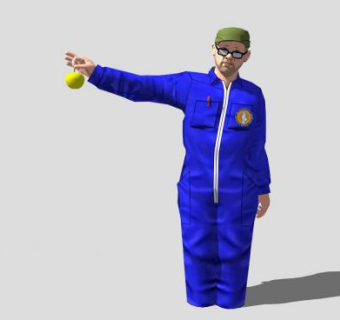 蓝色衣服中年男人SU模型下载_sketchup草图大师SKP模型