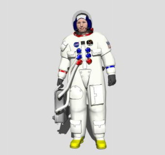 一个航天员人物SU模型下载_sketchup草图大师SKP模型